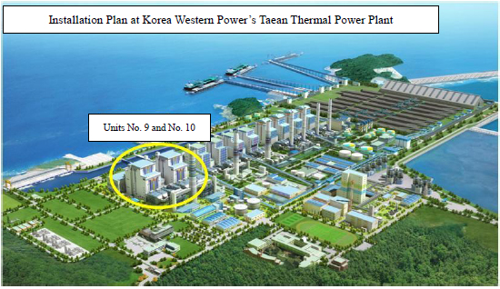 [Image]Installation Plan at Korea Western Power's Taean Thermal Power Plant
