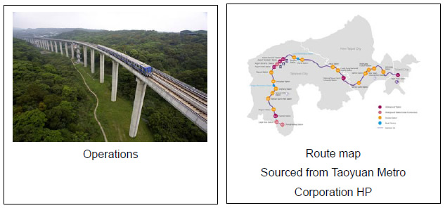 [image](left)Operations,(right)Route map Sourced from Taoyuan Metro Corporation HP