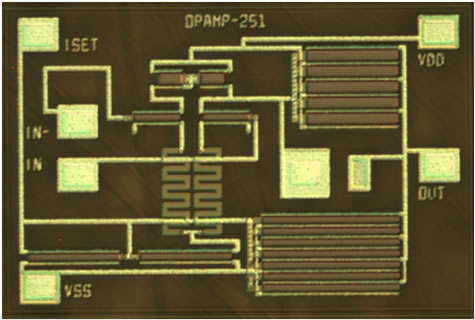 [image]External view of a prototype SiC-CMOS integrated circuit (operational amplifier)
