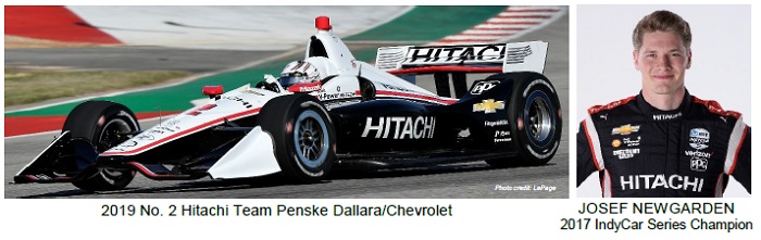[image](left)2019 No. 2 Hitachi Team Penske Dallara/Chevrolet, (right)JOSEF NEWGARDEN 2017 IndyCar Series Champion