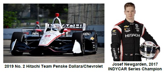 [image](left)2019 No. 2 Hitachi Team Penske Dallara/Chevrolet, (right)Josef Newgarden, 2017 INDYCAR Series Champion