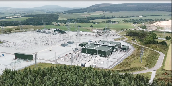 [image]The HVDC converter station at Blackhillock, Scotland, one of the two stations in the Caithness Moray Link