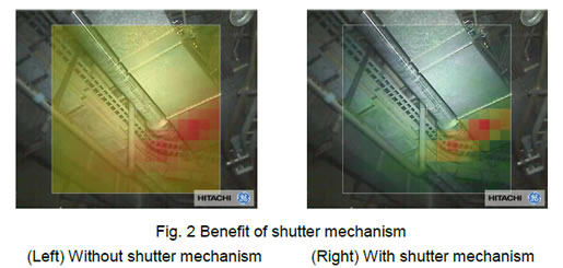[photo]Fig. 2 Benefit of shutter mechanism (Left) Without shutter mechanism (Right) With shutter mechanism