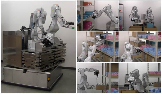 [image]Prototype autonomous mobile dual-arm robot for testing the control technology developed