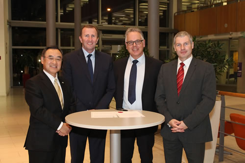 [image]From Left: Hidetoshi Takehara COO of Nuclear Energy BU, Hitachi; Mark Foy, Chief Nuclear Inspector, ONR; Tim Jones, NRW; Steve Hardy, EA