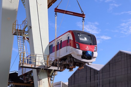 [image]Rolling stock loaded for shipment