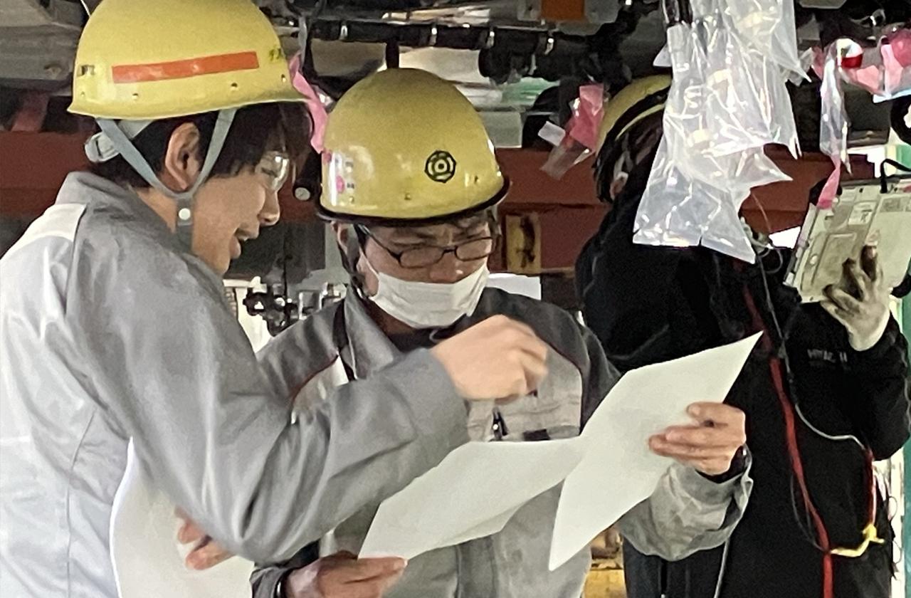 画像: 山崎建の実習の様子