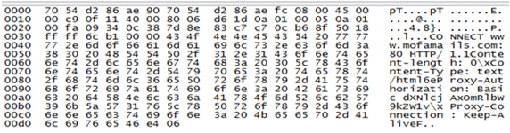 図 7：新型PlugXが送信するHTTP要求のヘッダ部が適切ではない事例