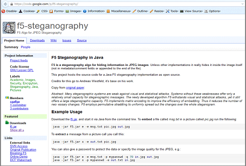 図 16：ステガノグラフィーツールf5-steganography