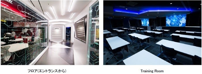 [画像](左)フロア(エントランスから),(右)Training Room