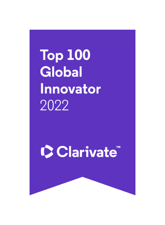 Top 100 Global Innovator 2022 Clarivate logo Top 100 Global Innovator 2022 Clarivate logo