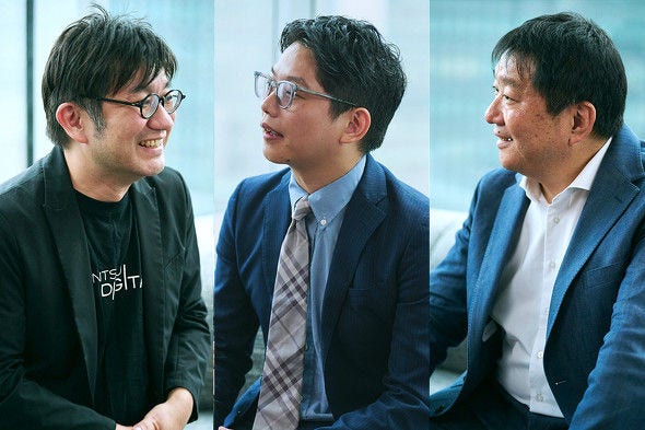 画像: 左：大木真吾氏（電通デジタル トランスフォーメーション部門　ディレクター＜AI＆データユニット＞）／中央：石井田聡哉氏（ソフトバンク IT統括 AI戦略室 AI&データ事業推進統括部 TASUKI事業部 部長）／右：吉川顕太郎氏（日本オラクル 執行役員 クラウド事業統括 クラウド・パートナー・エンジニアリング統括）