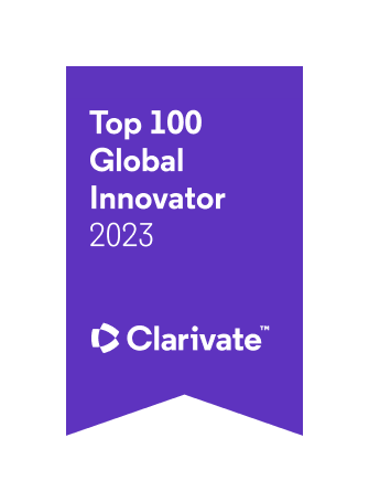Top 100 Global Innovator 2023 Clarivate logo Top 100 Global Innovator 2023 Clarivate logo