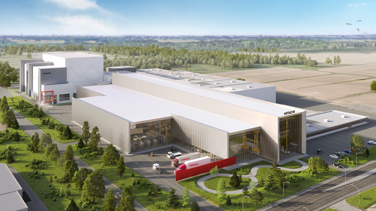 [image]Rendering of Hitachi Energy's Varennes facility, post-expansion aerial view