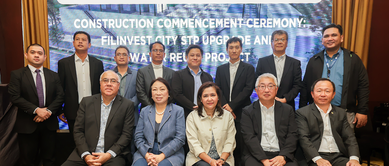 Partnering for sustainable water projects. In the photo, seated from L-R, FDCWUI President & CEO Johnny Roxas, FDC Vice Chair Josephine Gotianun Yap, FAI President & COO Catherine Ilagan, Hitachi Ltd. GM of Envi. Sol. Div. Okito Kakudo, and Hitachi Asia Ltd. COO Tang Chay Wee. Standing from L-R, PMI’s Chief Investment Officer Jan Michael Lim and President Alfredo Comendador Jr., ASCOF’s Design Manager Allan Villanueva and Project Manager Ricky De Castro, FLOW’s BD and Marketing AVP Sundy Bergado and CTO Tatsuya Sasuga, Hitachi Asia Ltd. Philippine Branch GM Hiroshi Katagiri and FLOW’s Engineering and Projects AVP Alfred Ables.