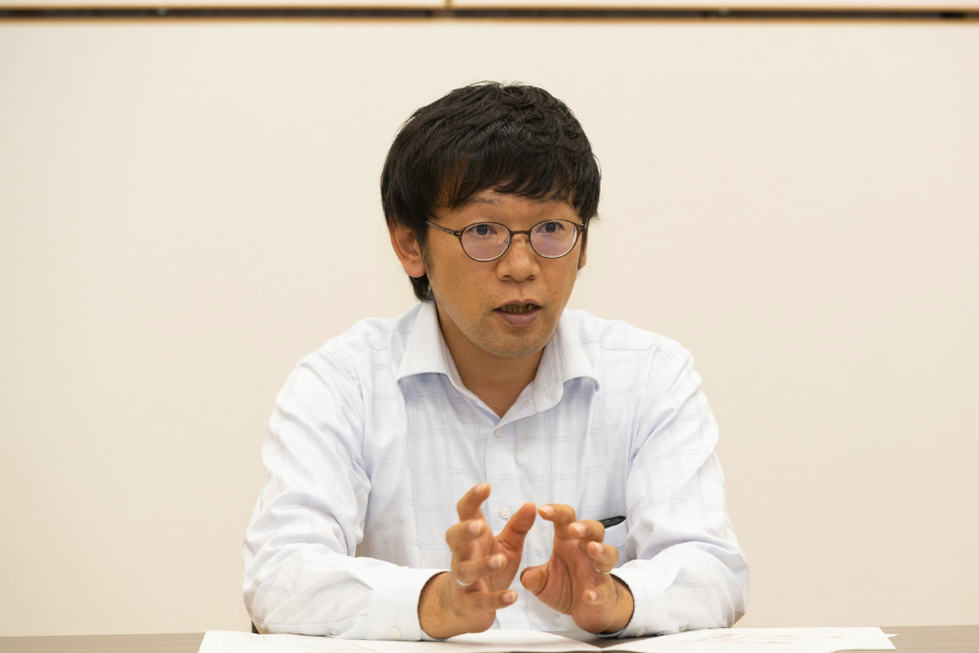 Mr. Kobayashi of Namie town during the interview