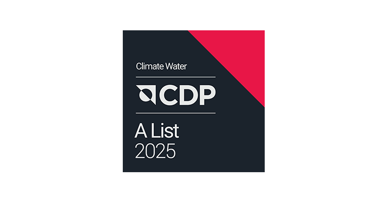 logo : CDP CLIMATE, WATER A LIST 2025, CDP SUPPLIER ENGAGEMENT LEADER 2025