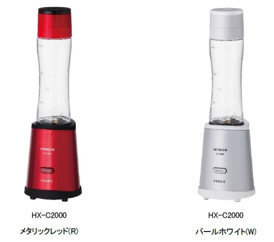 [画像](左)HX-C2000 メタリックレッド(R)、 (右)HX-C2000 パールホワイト(W)