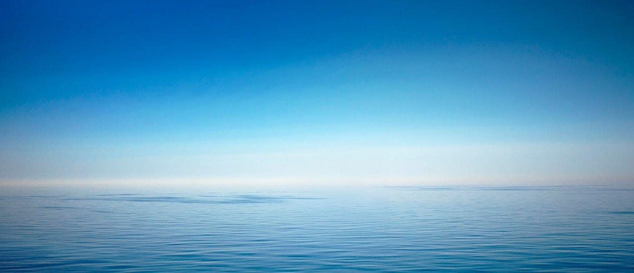 A body of water and sky