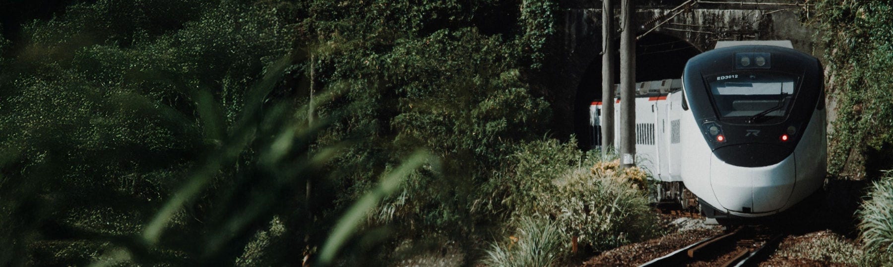 A modern train with a streamlined design