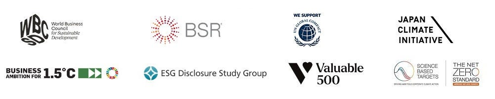 WBCSD, BSR, UN Global Compact, World Economic Forum, Japan Climate Initiative, Business Ambition For 1.5C, ESG Disclosure Study Group, Valuable 500, Science Based Targets Initiative