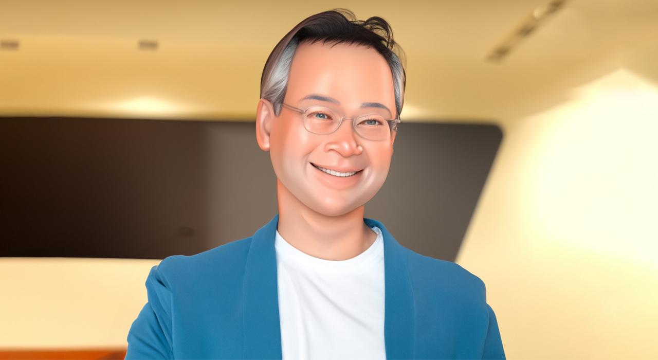 画像: 2023年のイベントに登場した日立デジタルCEO 谷口潤をモデルにしたデジタルヒューマン