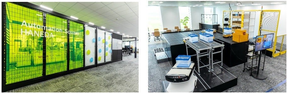 [画像]左から「Automation Square HANEDA」 のエントランス、Logistics Zone