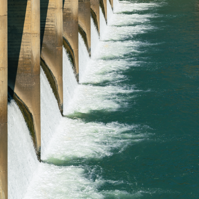 Water released from hydroelectric power station.