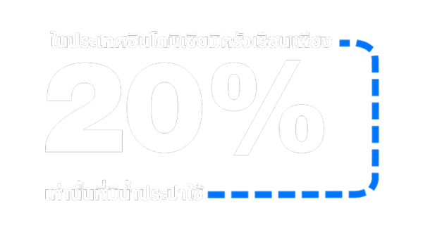 ในประเทศอินโดนีเซียมีครัวเรือนเพียง 20% เท่านั้นที่มีน้ำประปาใช้