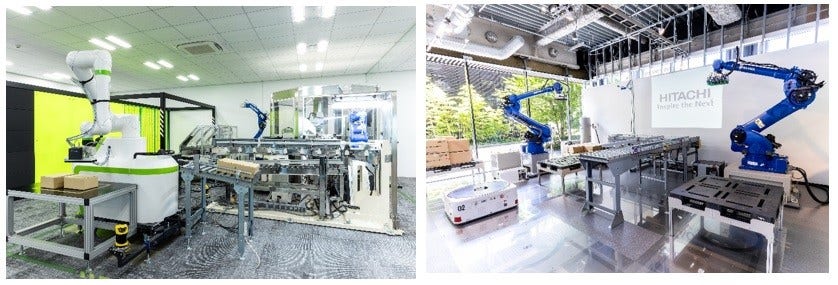 [画像]左から「Automation Square HANEDA」のManufacturing Zone、「Automation Square KYOTO」