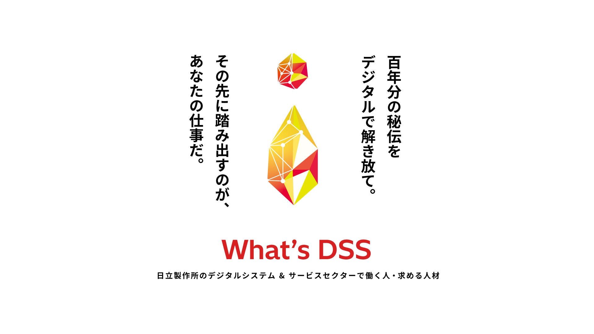 日立製作所のデジタルシステム＆サービスセクター（DSS）を紹介するサイトです。日立が培ってきたOTとデジタル・AIを融合し、社会インフラの変革に挑むDSSの事業、仕事、働く人について紹介します。