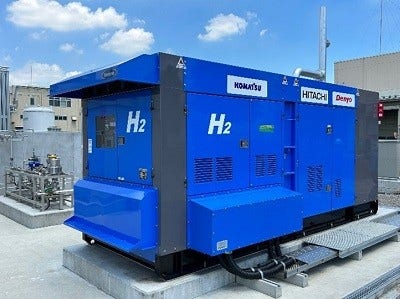 [画像]【コマツ 小山工場に導入した水素混焼発電機】