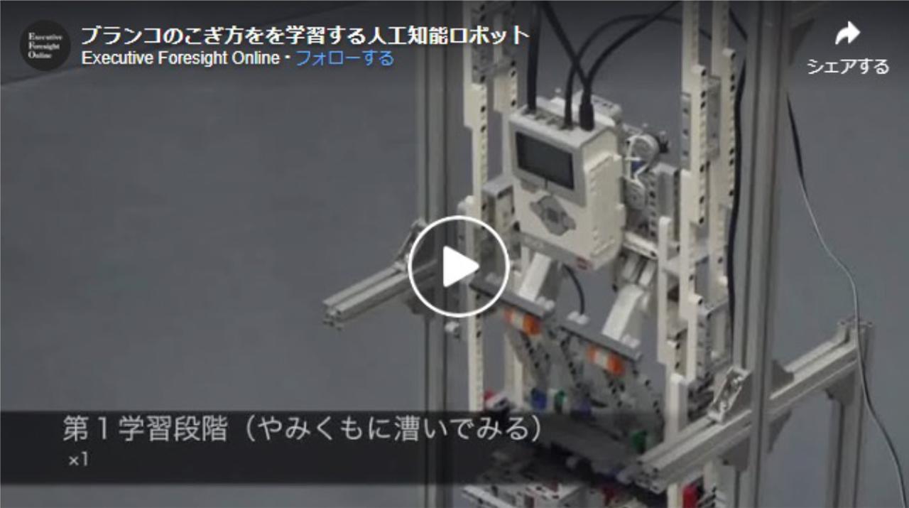 ブランコのこぎ方を学習する人工知能ロボット