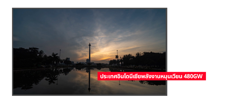 ประเทศอินโดนีเซียตั้งเป้าเพิ่มกำลังการผลิตพลังงานหมุนเวียนเป็น 480 กิกะวัตต์ภายในปี 2603