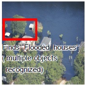 (image)Finds Flooded houses (multiple objects recognized)
