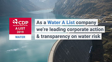 As a Water A list company we're leading corporate action & transparency on water risk