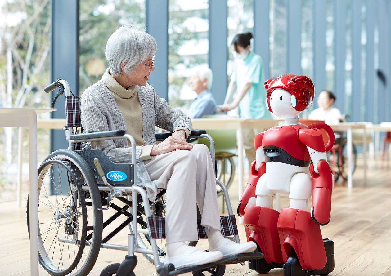 If you speak to the robot, the LED-equipped ears light up.
