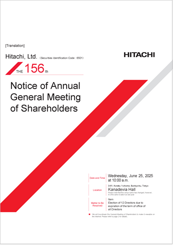 Notice of the 156th Annual General Meeting of Shareholders